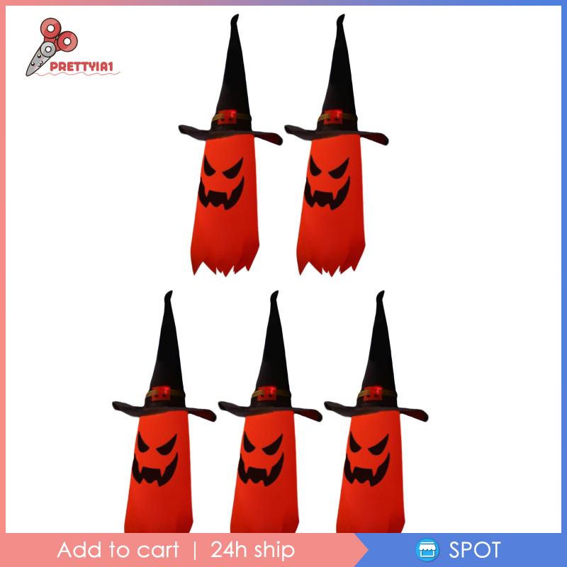 1 [Prettyia1] 5 Đèn LED Hình Bí Ngô Trang Trí Halloween