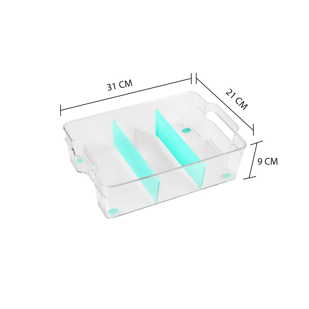 HomeBase KECH Hộp đựng đồ trong tủ lạnh bằng nhựa nhiều ngăn cỡ L W31,3xH8,8xD21,2cm