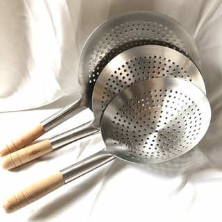 Vợt xương inox 304 cán gỗ size 24cm-30cm