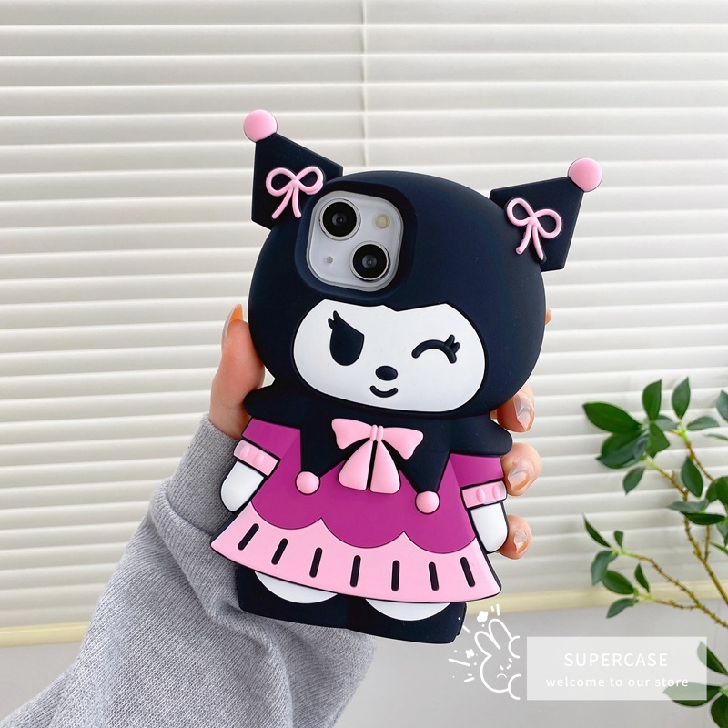 Ốp Điện Thoại Silicone Mềm Họa Tiết Kuromi Cho iPhone 13 12 11 Pro Max XR XS Max X 8 7 6 6s Plus SE 2020 2022