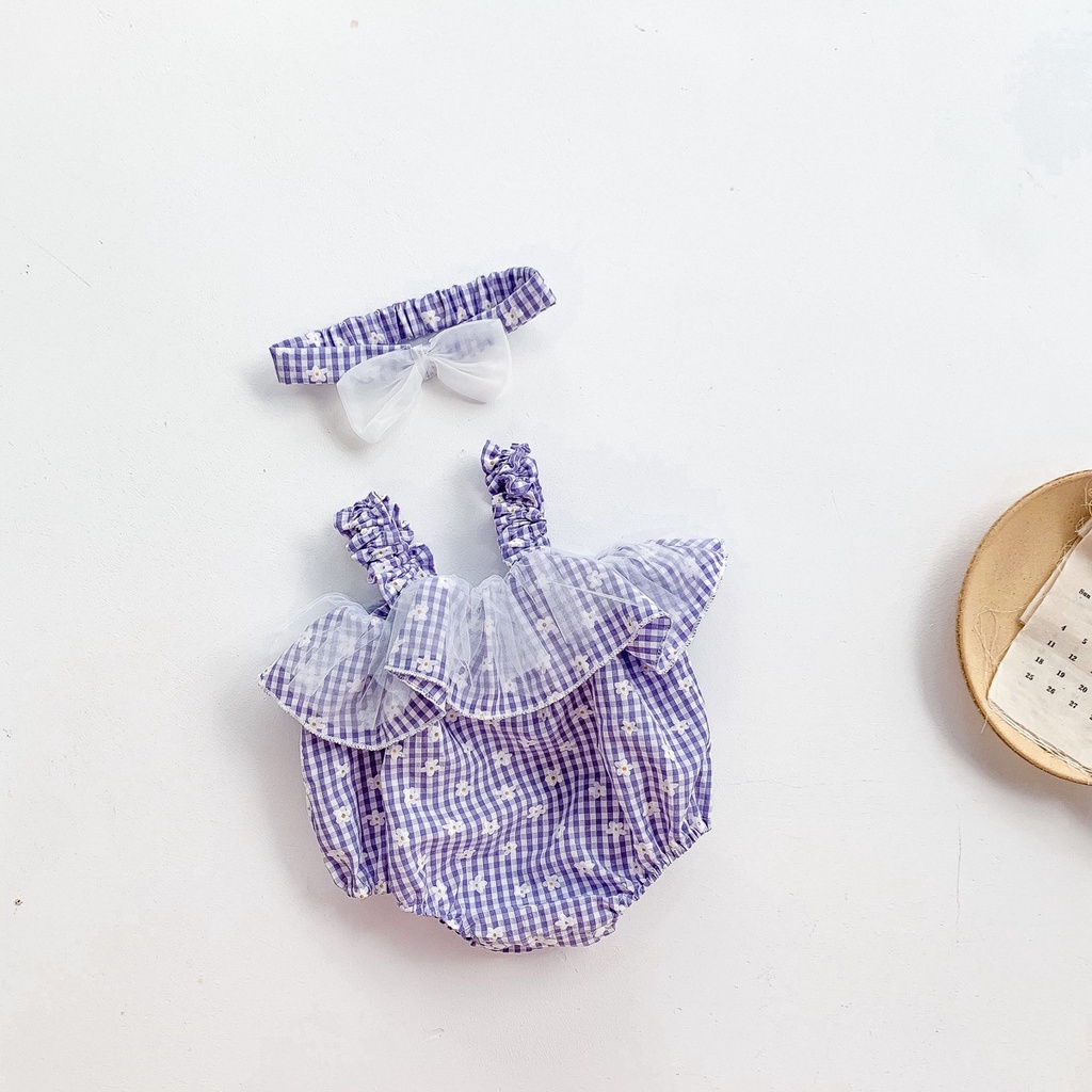 Bộ Áo Liền Quần Dễ Thương Phong Cách Hàn Quốc Cho Bé Gái Sơ Sinh