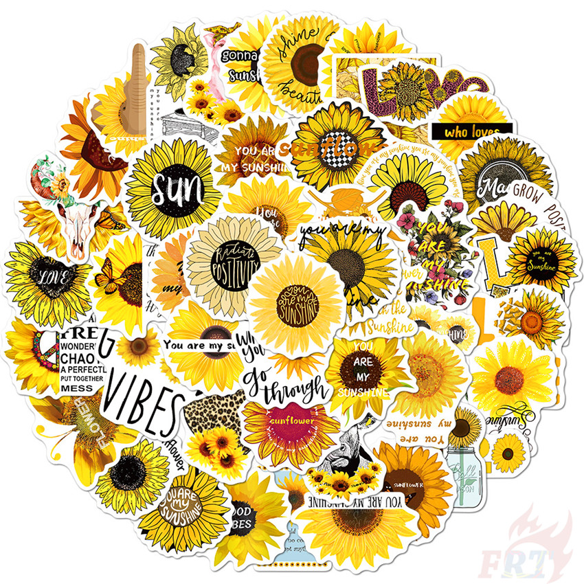 ❉ Healing Sunflowers Therapy Phrase Series 01 Stickers ❉ 50Pcs/Set Waterproof DIY Fashion Decals Doodle Stickers