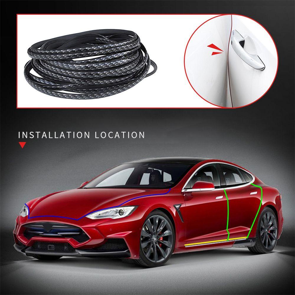 Cuộn Dây Dán Viền Cửa Xe Hơi Bằng Sợi Carbon 5M Chống Va Chạm Tiện Dụng