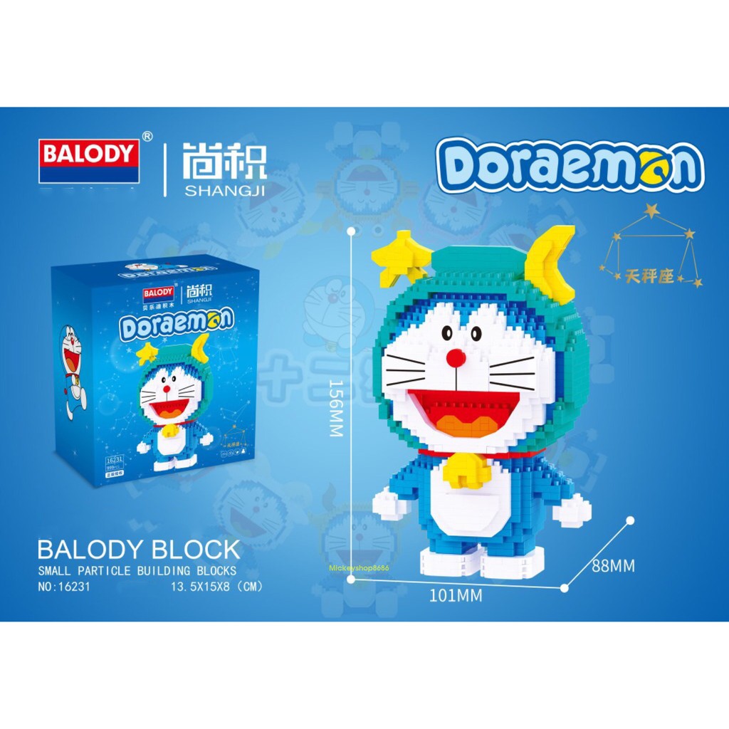 [Mã LIFE0503TOYS1 giảm 10% đơn 150k] Lego doremon 12 cung hoàng đạo xếp hình Doremon Nanoblock Mẫu lắp ráp hãng BALODY