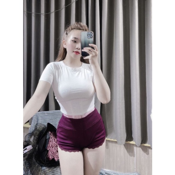 Áo thun croptop trơn phom ôm body