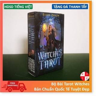 Bộ bài tarot witches tặng đá thanh tẩy và hướng dẫn sử dụng tiếng việt