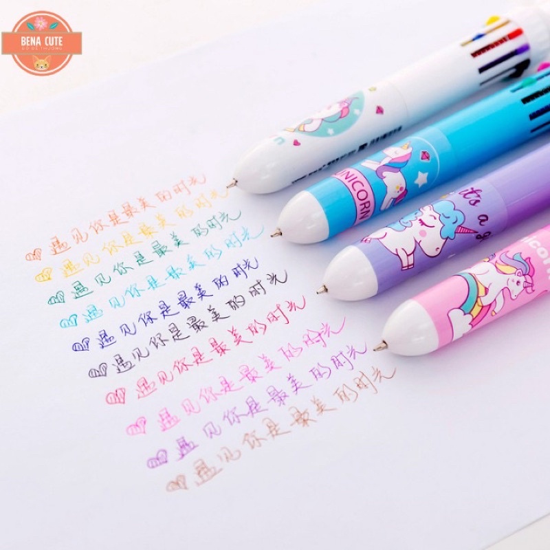 Bút bi 10 ngòi hình thú khủng long nhiều màu dễ thương