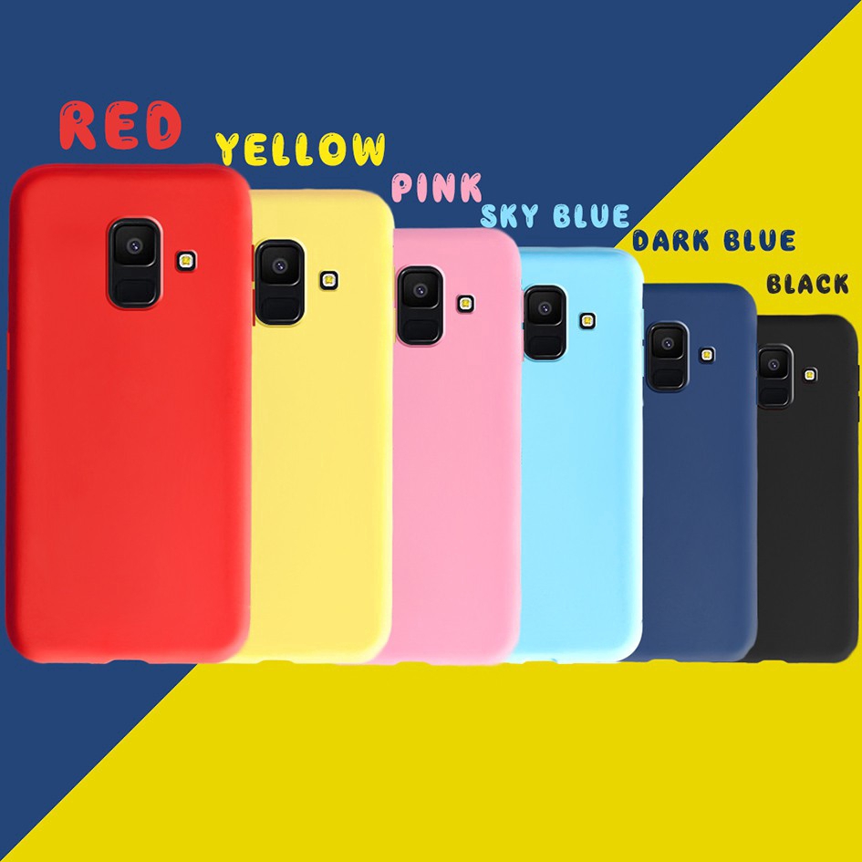 Ốp điện thoại bo viền màu kẹo dễ thương cho Samsung A6 2018/A6 Plus 2018