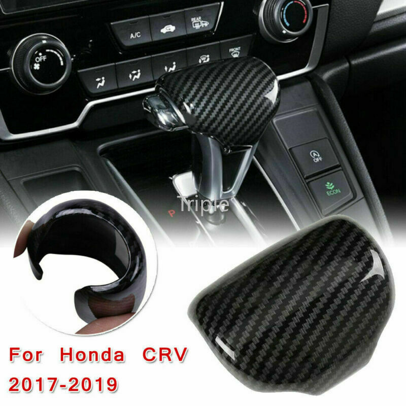 Viền Bọc Núm Cần Số Xe Hơi Bằng ABS Sợi Carbon Cho Honda CR-V CRV 2017 2018 2019 2020