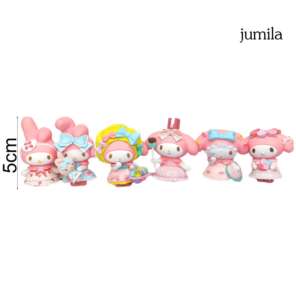 Bộ 6 Mô Hình Nhân Vật Hoạt Hình Mymelody Trang Trí Bàn Làm Việc
