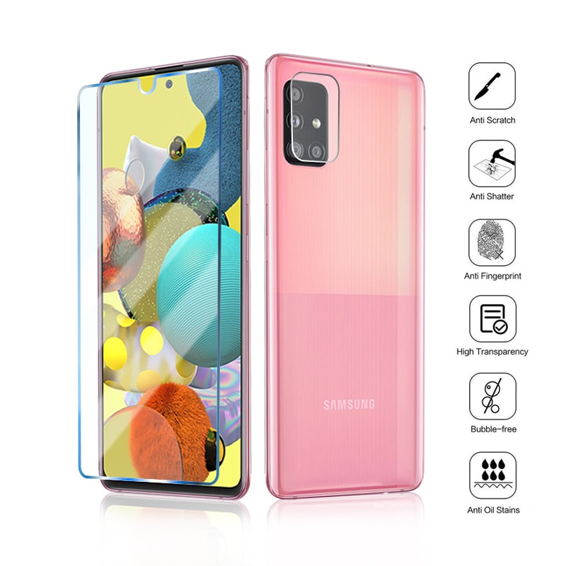 4in1 tempered Glass for Samsung A52 A32 A72 A42 A12 5G Camera lens screen protector for Samsung A21S A51 A71 A31 A41 A11 Glass