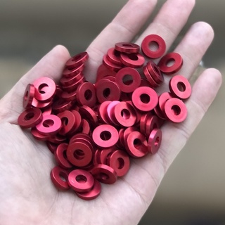 Long đền nhôm đỏ [dày 2.5mm - D13.5]  - [FREESHIP MAX] - gắn ốc lốc máy