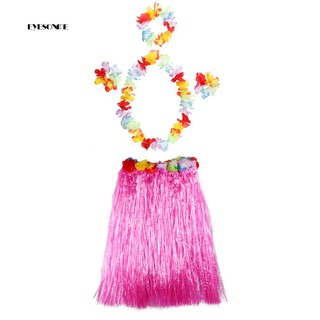 Bộ Chân Váy Tua Dua Và Vòng Đeo Tay Phong Cách Hawaii