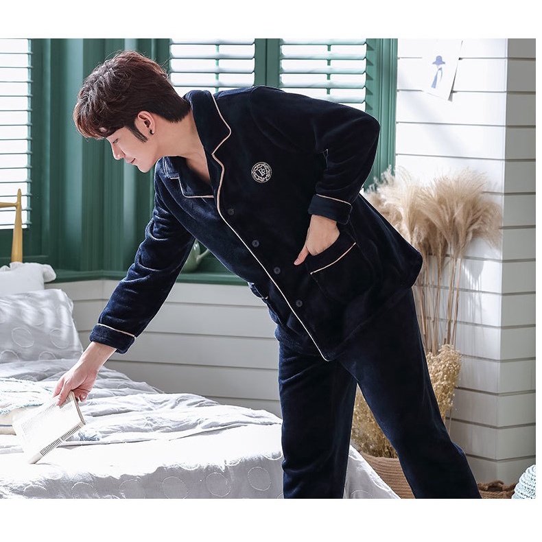 NG9392 - Bộ pyjama nam nhung mềm mại cao cấp dày ấm mặc mùa đông hàng nhập -Thời Trang Dương