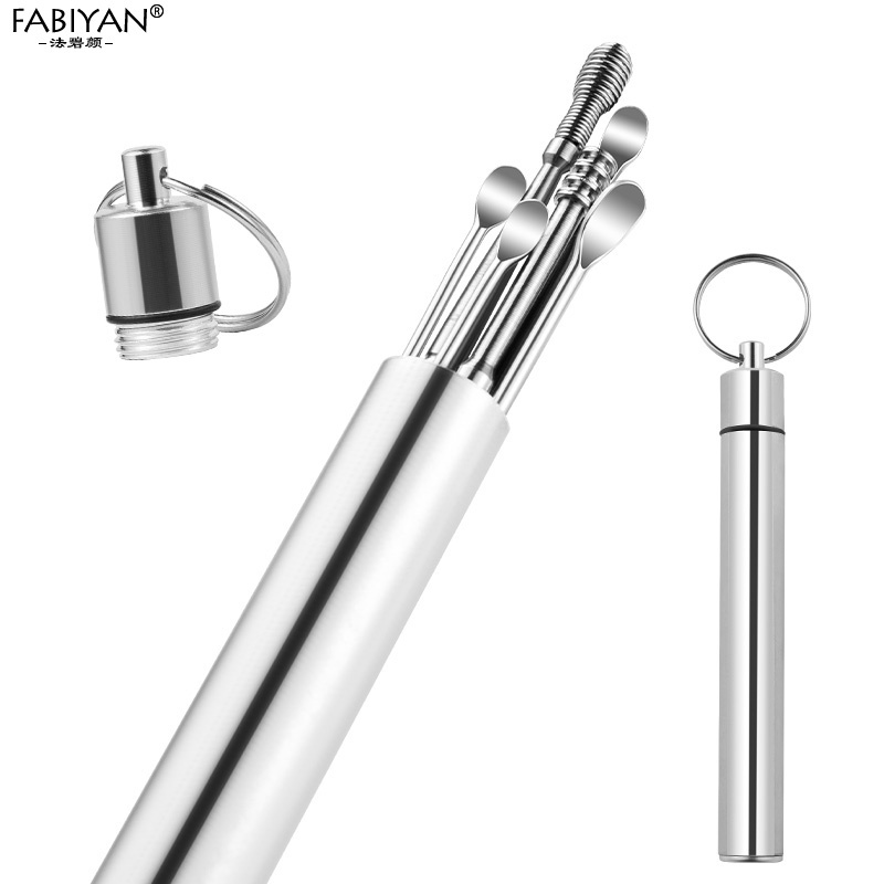 Set 6 dụng cụ lấy ráy tai FABIYAN bằng thép không gỉ kèm hộp đựng tiện lợi