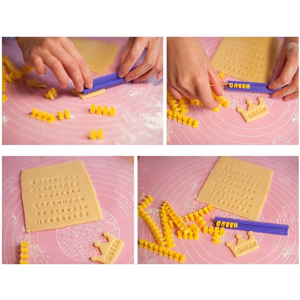 Khuôn Nhấn In Nổi Bột Làm Bánh Quy Hình Chữ Cái &amp; Số DIY