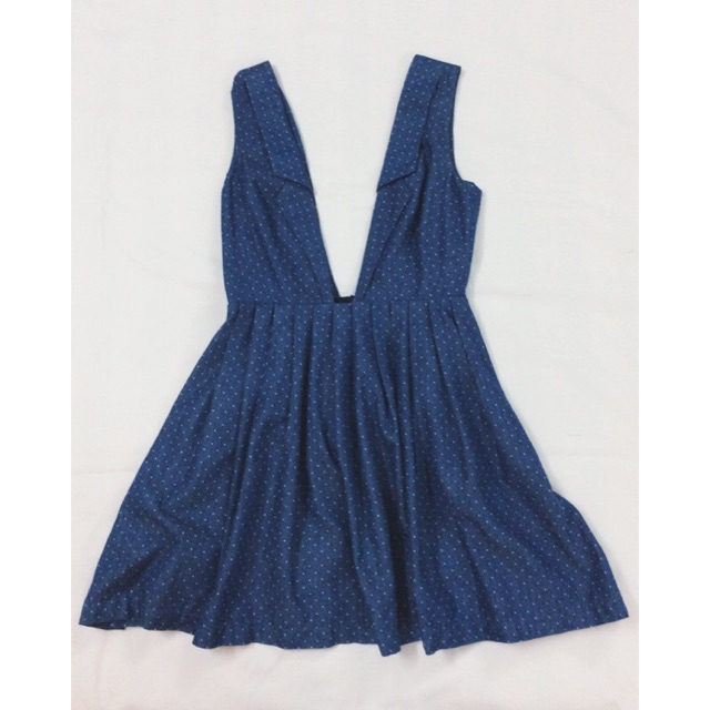 Đầm playboy denim dáng xoè