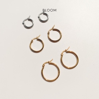 Bông tai khoen tròn 1.5cm stainless steel (vàng & bạc)