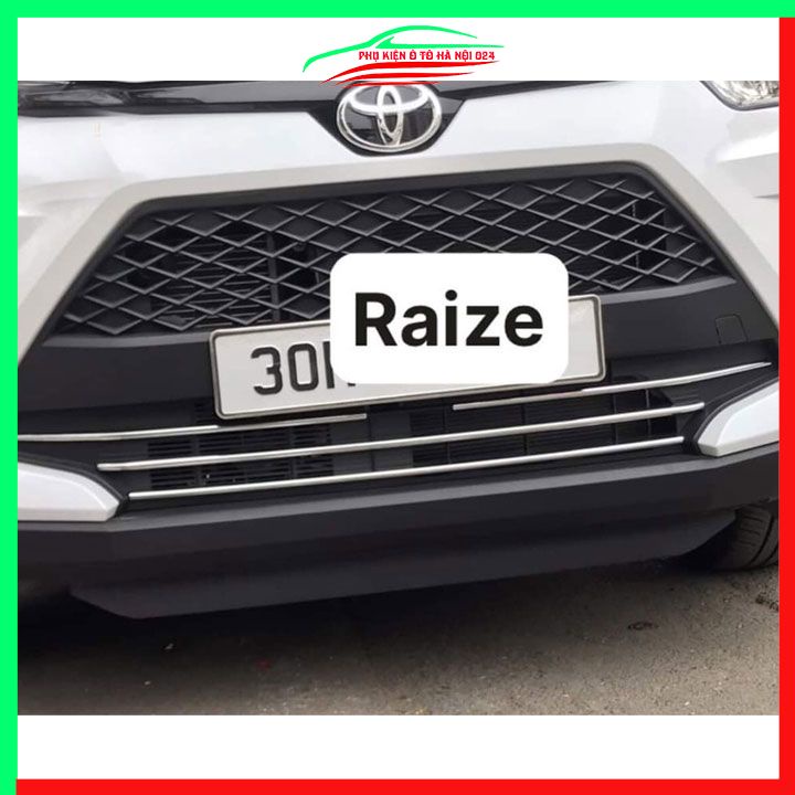 Ốp mặt ca lăng, calang Inox cho xe Raize 2021-2023 thanh dưới biển số ốp lưới tản nhiệt