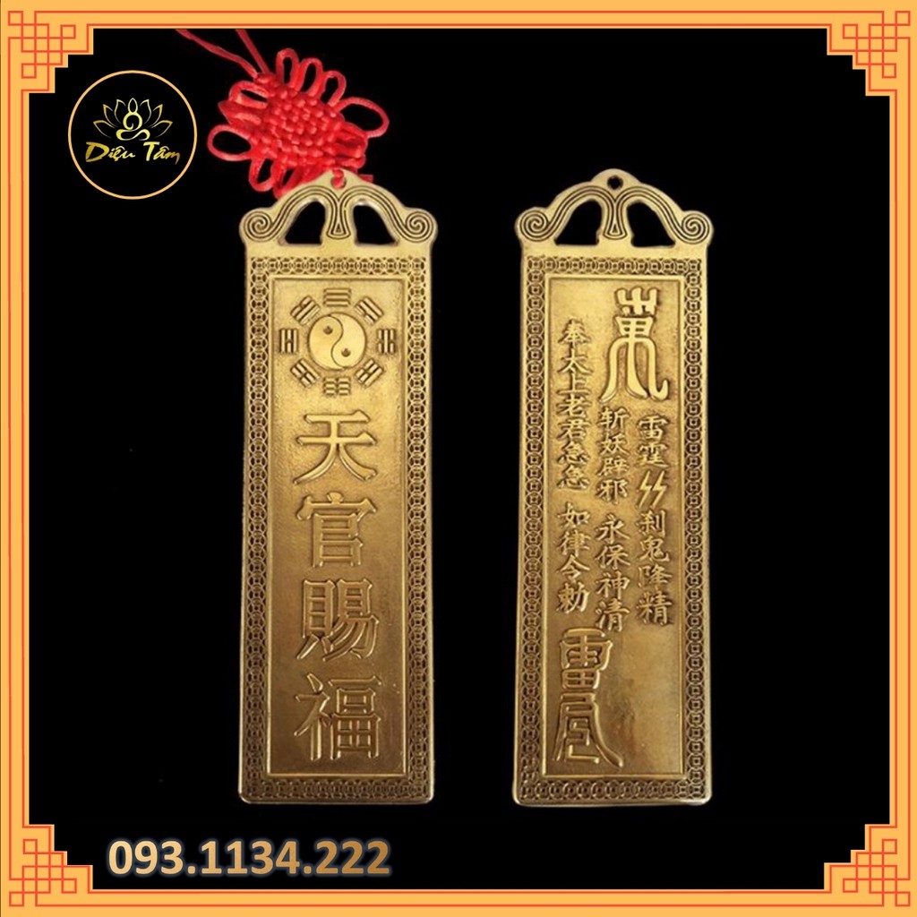 Kim bài trấn trạch mang phước lành bằng đồng đúc nguyên khối