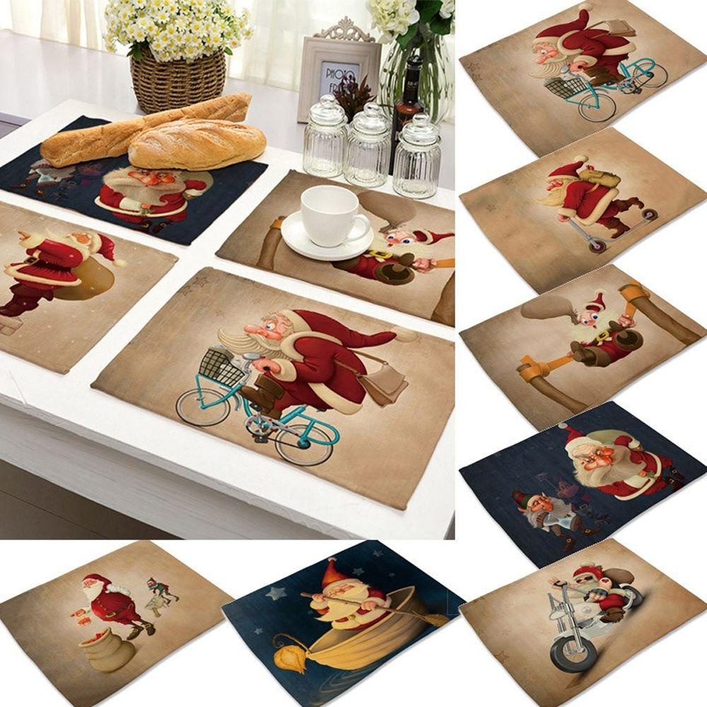 LANFY Thảm Trải Bàn Ăn Họa Tiết Giáng Sinh