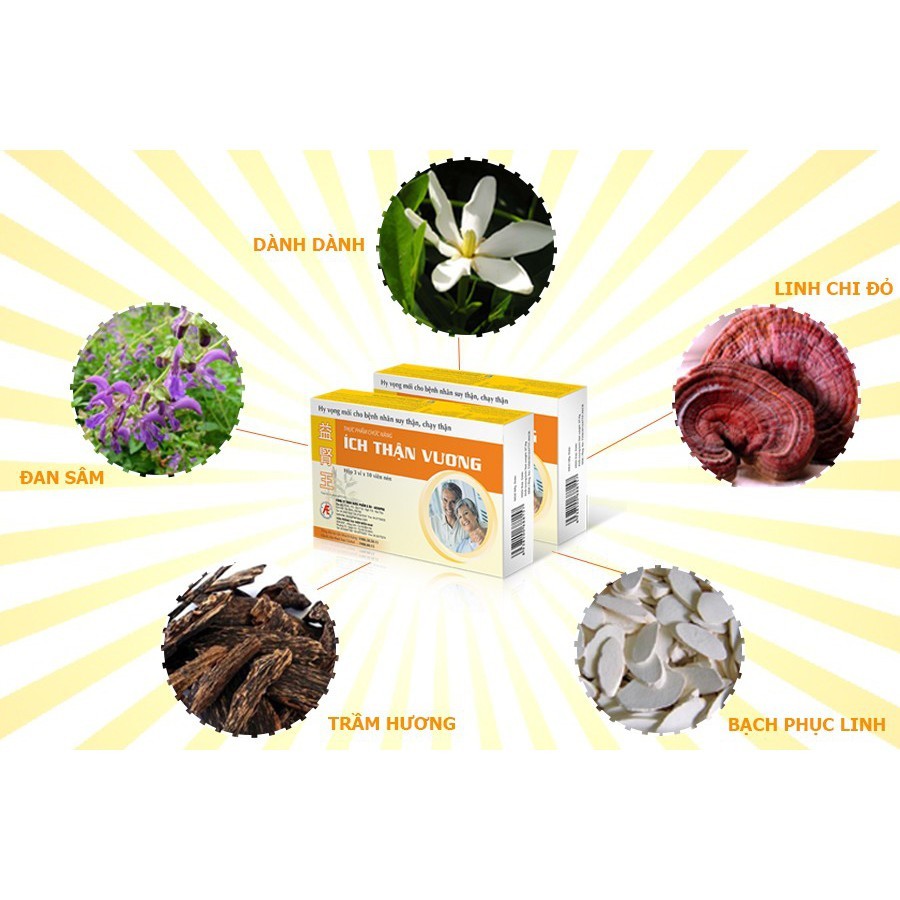 Ích Thận Vương - Hỗ trợ Cải thiện chức năng thận, Kiểm soát biến chứng Suy Thận, Bảo vệ Thận (90, 180 viên) [Chính Hãng]