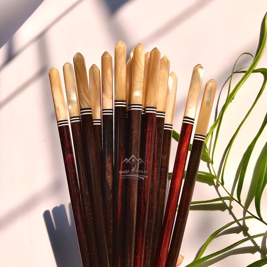 Đũa Gỗ Trắc Tự Nhiên 10 đôi  Sang Trọng,Cao Cấp Thủ Công Tinh Tế Mẫu 11