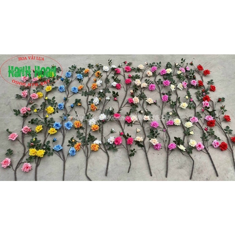 Dây hoa Hồng kim cương cổ 1.7m - Dây hoa giả