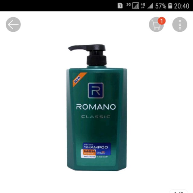 Dầu gội romano xanh 650gr, 900gr