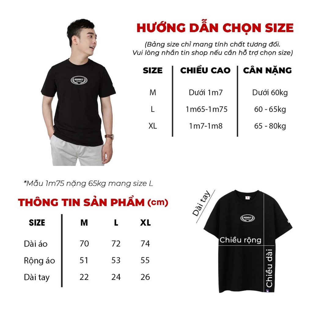 Áo thun nam body không cổ cộc tay HIDDLE Medal H03-T4