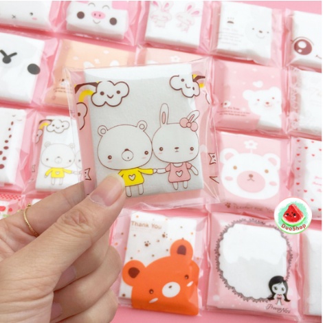 (Gói 25 miếng) Bông Tẩy Trang Mini Bỏ Túi Du Lịch - Bông tẩy Trang Hoạt Hình Tiện Lợi 🍉Duashop🍉