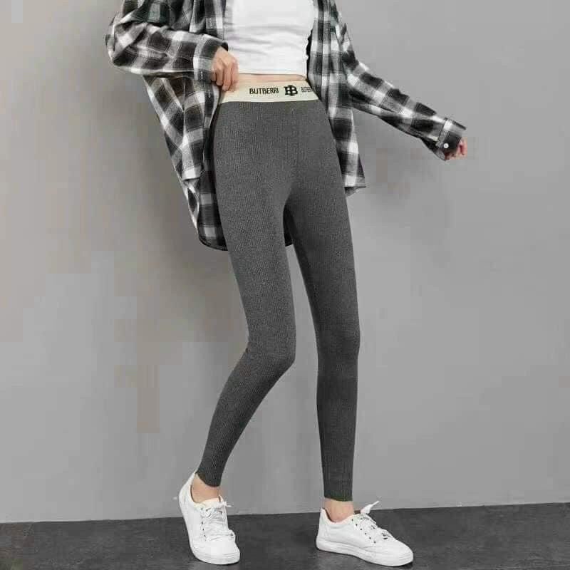 Quần legging nữ chữ BB lót lông - Legging mùa đông không lạnh