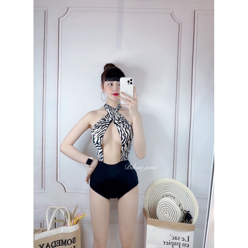 Bikini da vằn kèm khoác (hình thật)