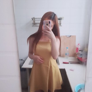 [Sẵn đen - S] [Feacback phía sau] Váy 2 dây đen xòe công chúa