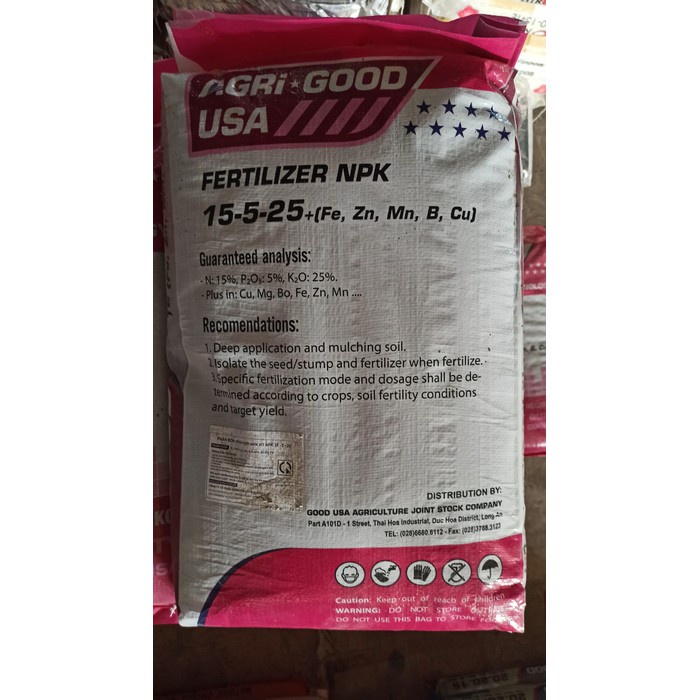 Phân bón NPK LỚN GỐC nhập khẩu 15.5.25 - Túi Zip 1Kg