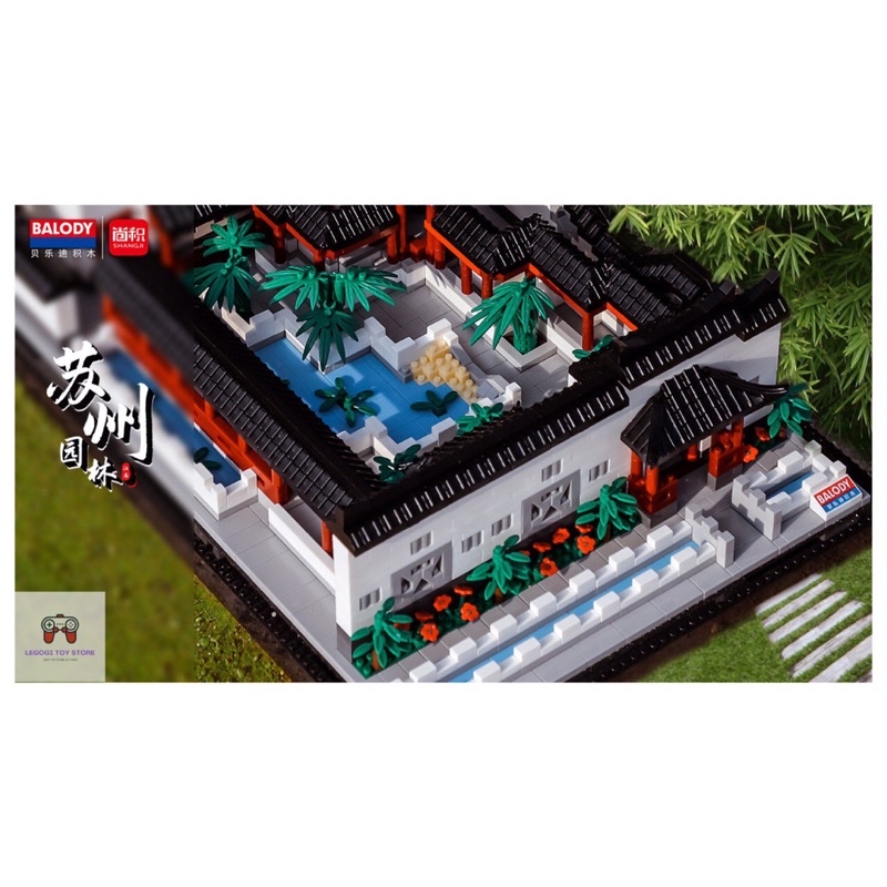Đồ chơi lắp ghép Legogi xếp hình VƯỜN CẢNH TÔ CHÂU Trung Hoa cổ xưa mô hình nanoblock