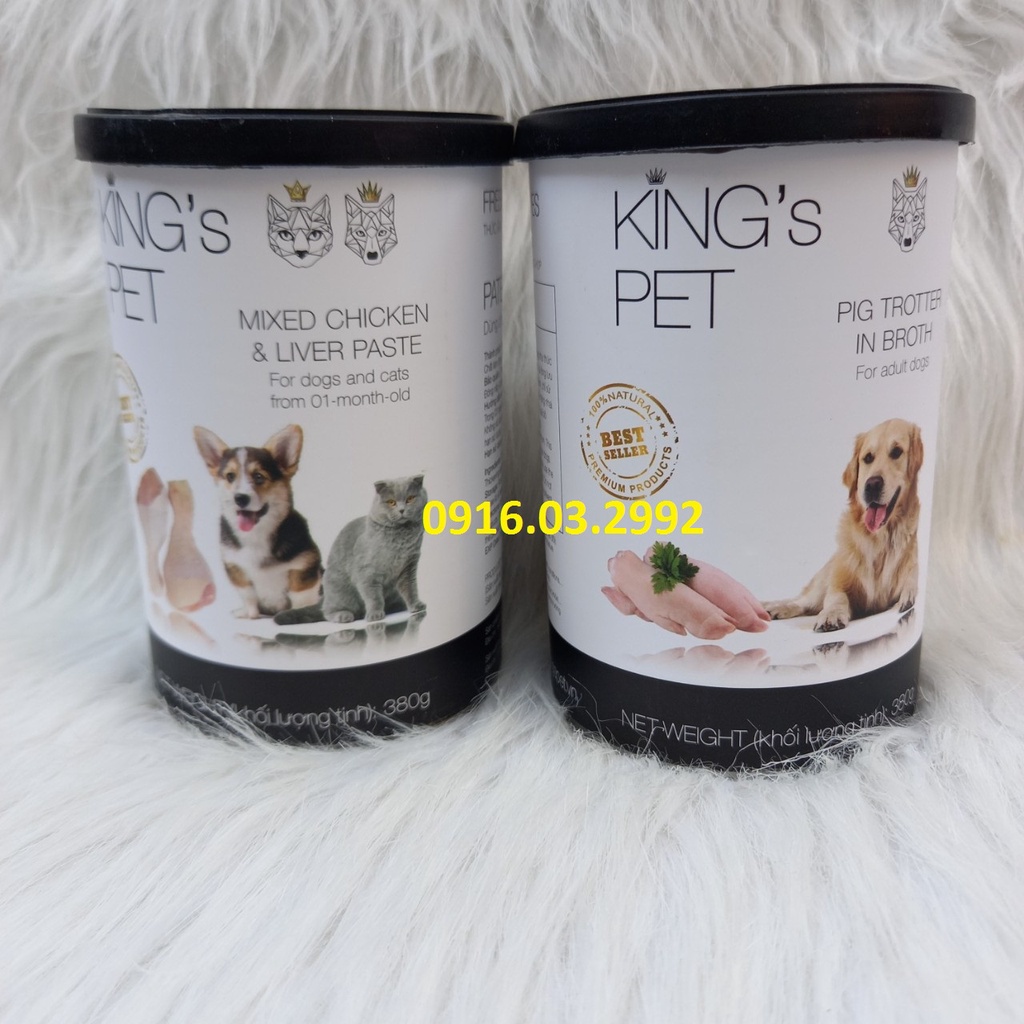 [Mã PET50K giảm Giảm 10% - Tối đa 50K đơn từ 250K] Pate cho chó King pet 380g, Pate Kingpet