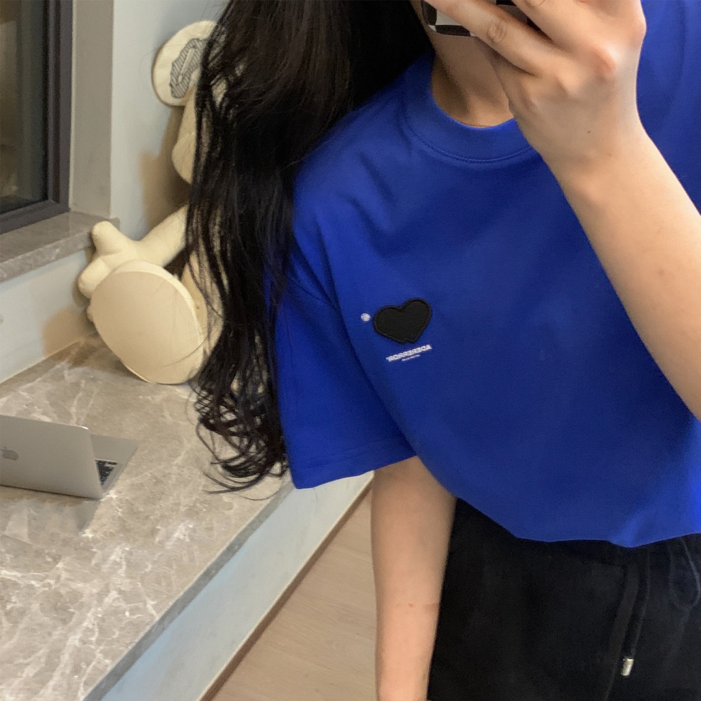 Áo Thun Tay Ngắn Cổ Tròn Dáng Rộng Bằng cotton In Chữ CDG ADER love Thời Trang Dễ Phối Đồ