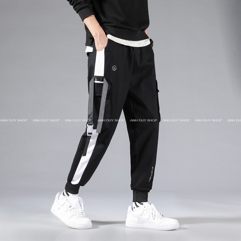 Quần Jogger Nam Kaki Túi Hộp 1 Sọc Phong Cách Hiphop Đường Phố Thể Thao Unisex Nam Nữ ANH DUY SHOP JG01