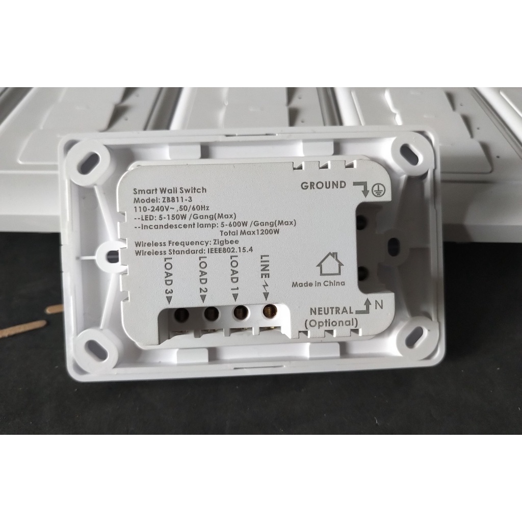 Công tắc thông minh, dạng cơ, 3 gang, smarthome, zigbee 3.0, nhà thông minh, công tắc đèn