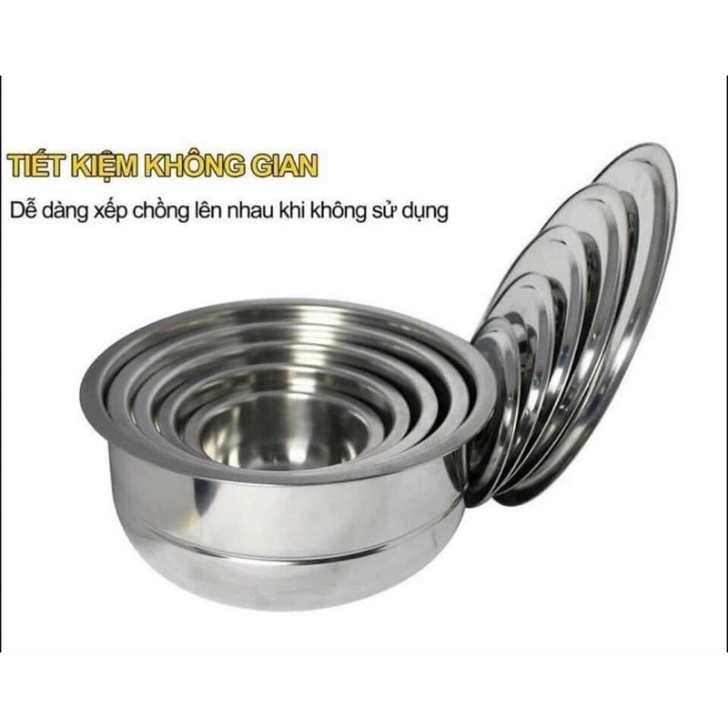 Bộ nồi 5 món chất liệu inox không quai