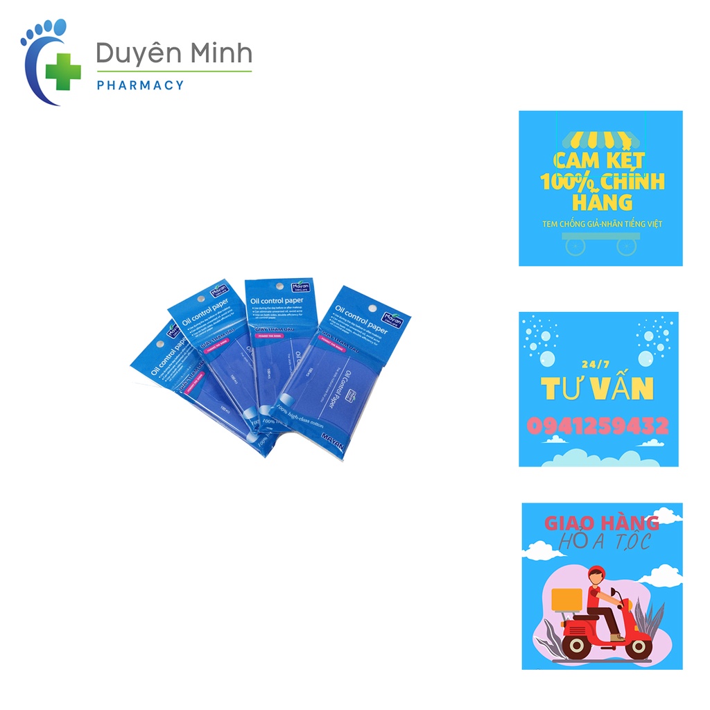GIẤY THẤM DẦU MAYAN OIL CONTROL PAPER GÓI 100 MIẾNG