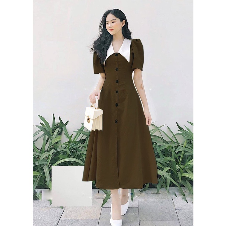 Đầm Sơ Mi Nút Gỗ Dán Dài Bigsize Quỳnh Anh Từ 50kg Đến 100kg