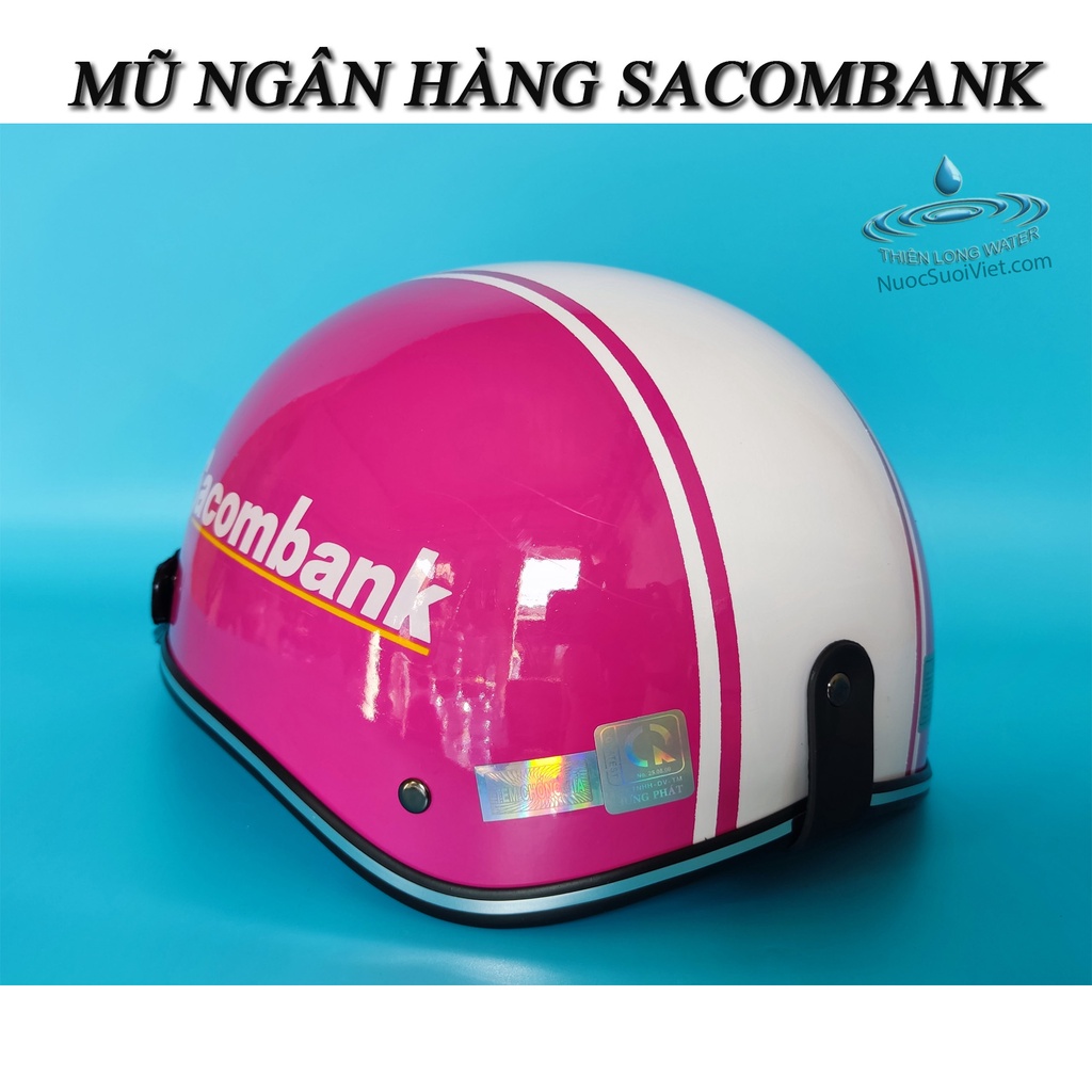 Nón Bảo Hiểm Ngân Hàng Sacombank - Mũ Bảo Hiểm Nửa Đầu Khuyến Mãi
