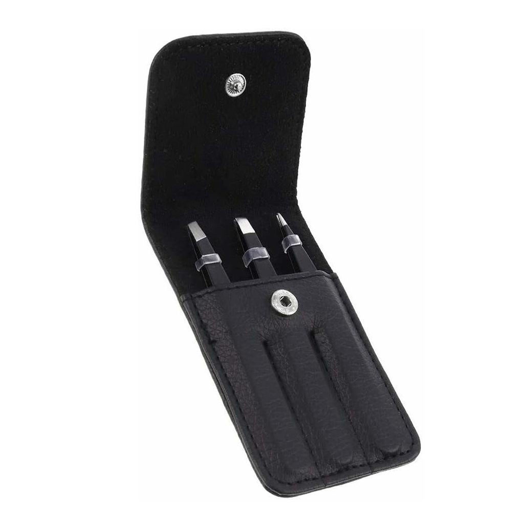 Set 3 Nhíp Nhổ Lông Mày / Lông Mi Bằng Thép Không Gỉ