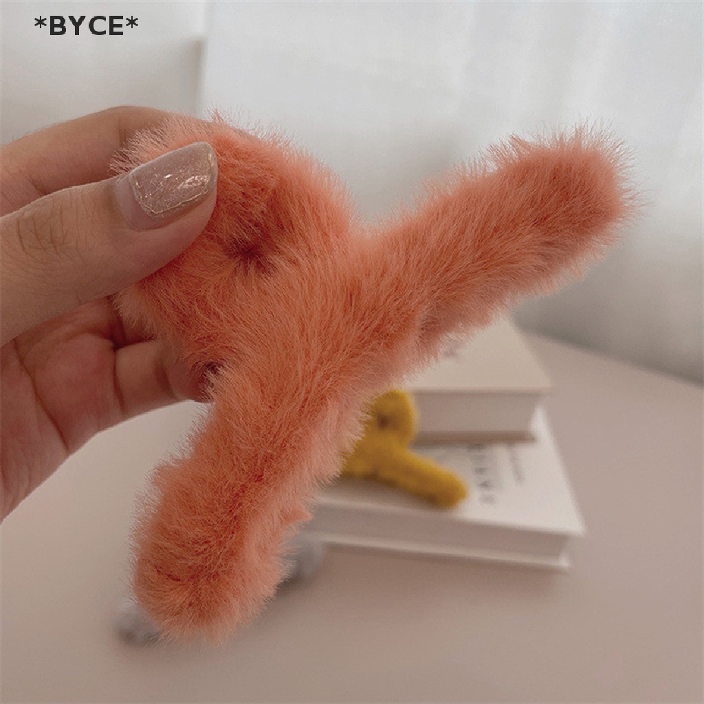 Kẹp tóc acrylic giả lông nhung thanh lịch mùa đông