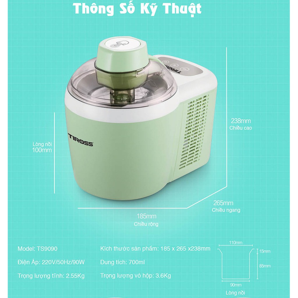 Máy làm kem tự động Tiross TS9090