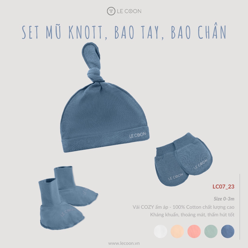 LE COON | Mũ Knotted Head Bao Tay Bao Chân | COMFY | Newborn