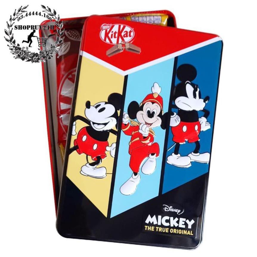 [HCM] -  Hộp 12 thanh Socola Kitkat - Hộp thiếc hình chuột Mickey - Q2 HCM