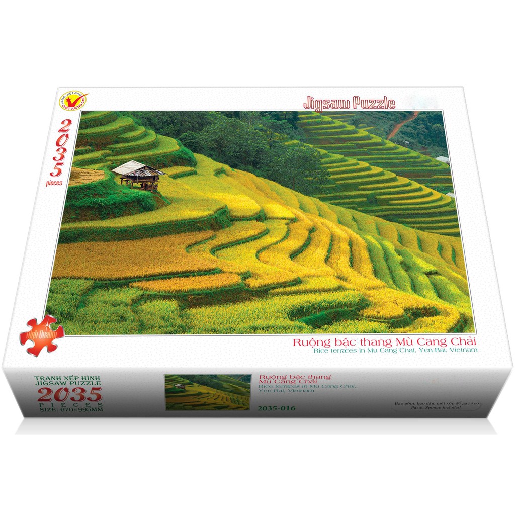 xcm)ộ tranh xếp hình jigsaw puzzle 2035 mảnh ghép của liên kết mua– Ruộng bậc thang Mù Cang Chải(